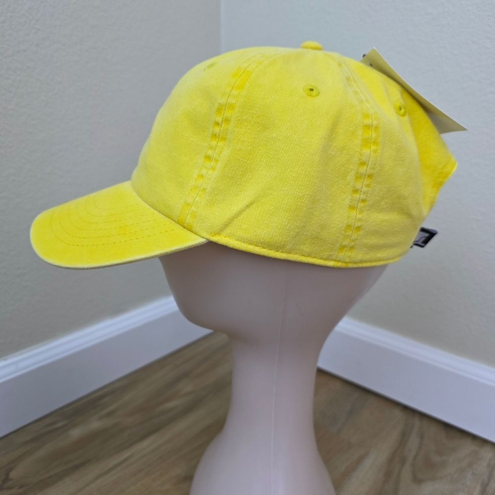☔️🩵NWT Yellow Unisex Cotton Low Profile Adjustable Baseball Hat - Picture 8 of 12
